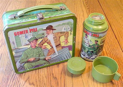 tin lunch box with Thermos